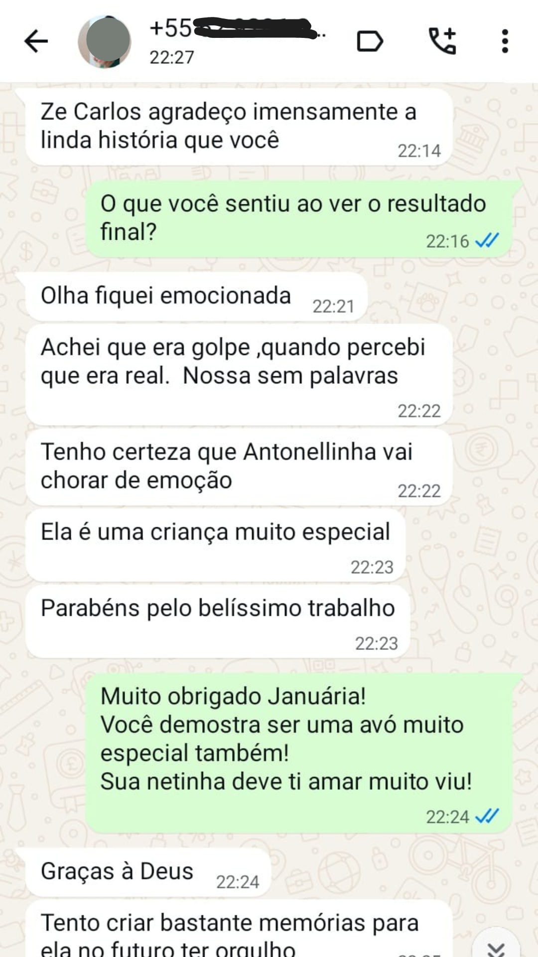 Print da conversa com Januária no WhatsApp